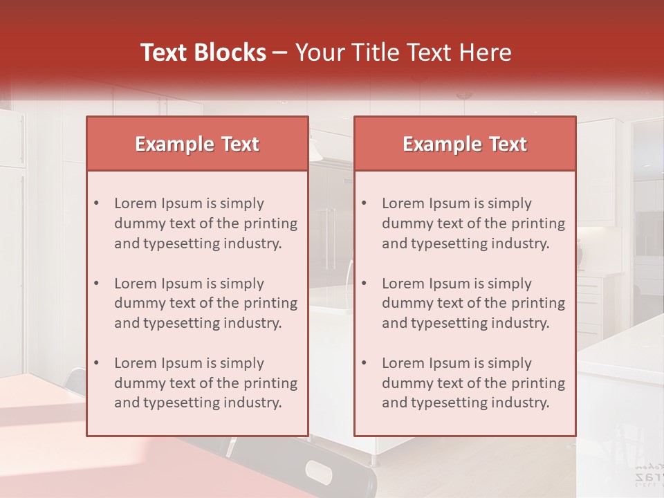 A Kitchen With A Table And Chairs In It PowerPoint Template
