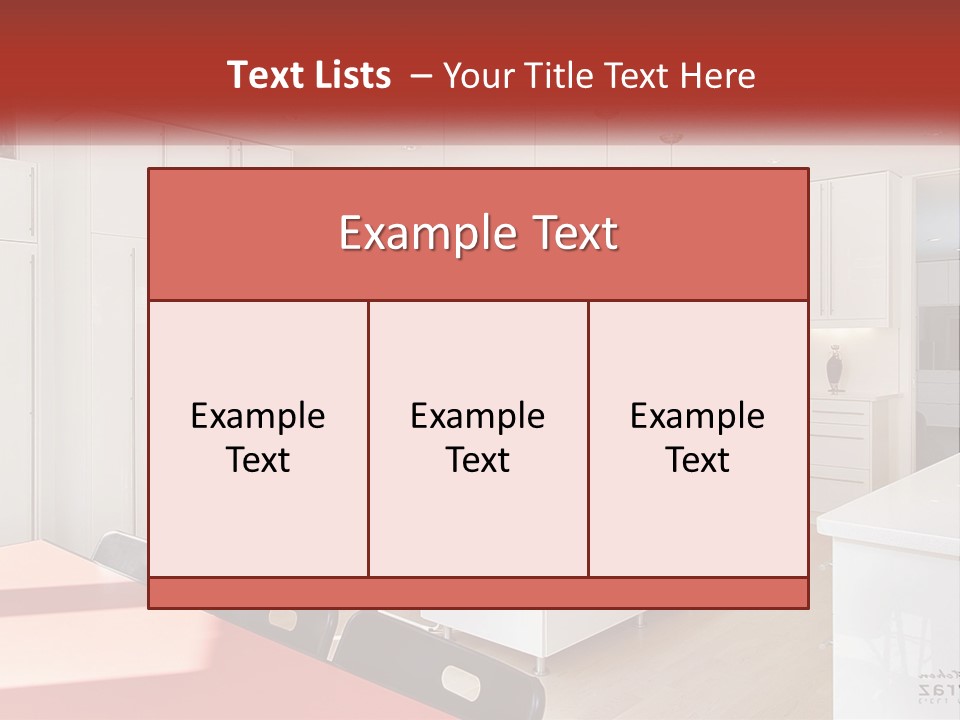 A Kitchen With A Table And Chairs In It PowerPoint Template