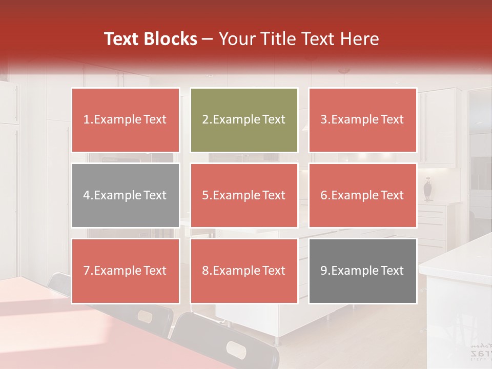 A Kitchen With A Table And Chairs In It PowerPoint Template
