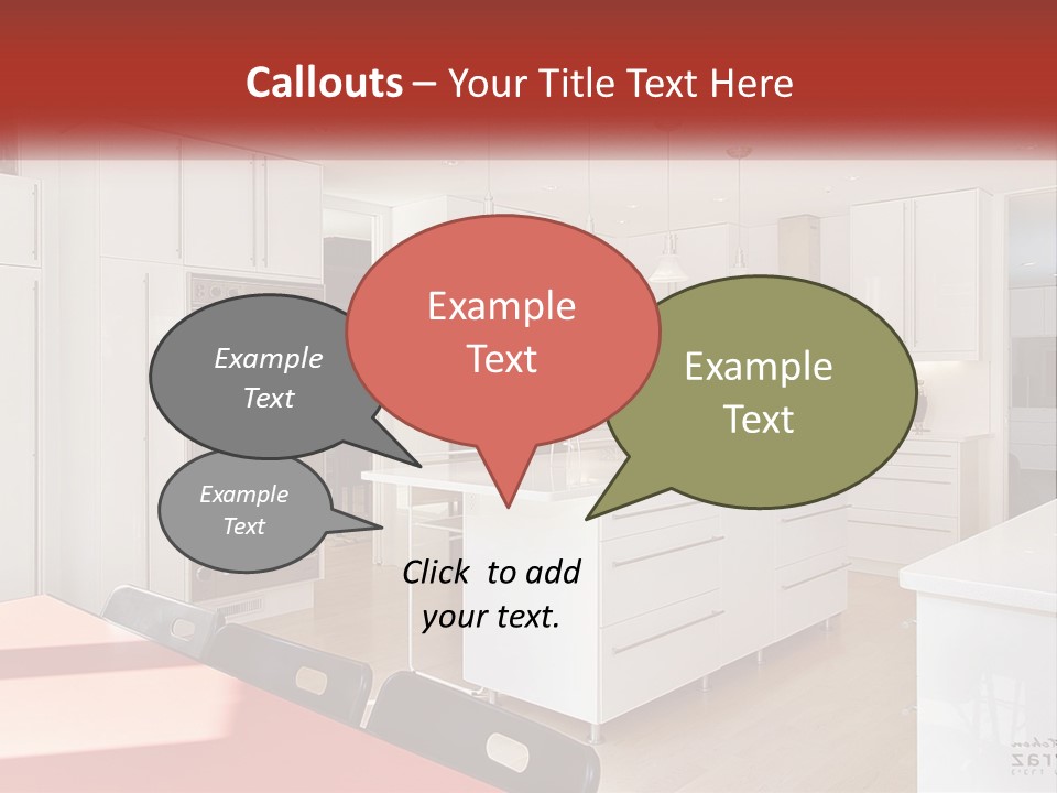 A Kitchen With A Table And Chairs In It PowerPoint Template