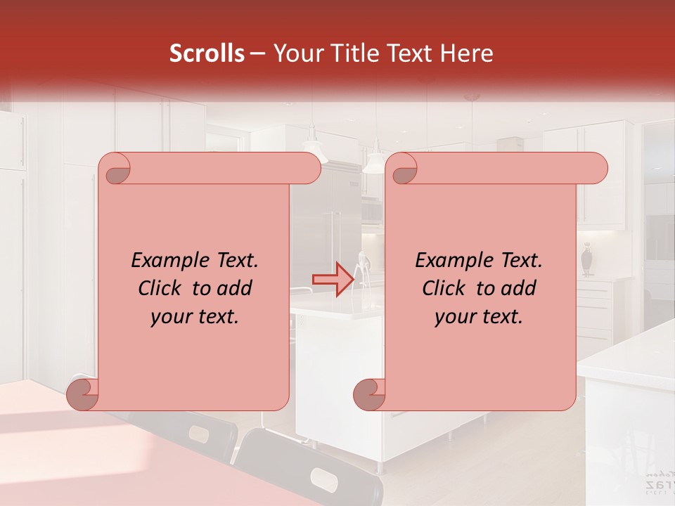 A Kitchen With A Table And Chairs In It PowerPoint Template
