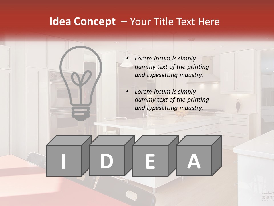 A Kitchen With A Table And Chairs In It PowerPoint Template