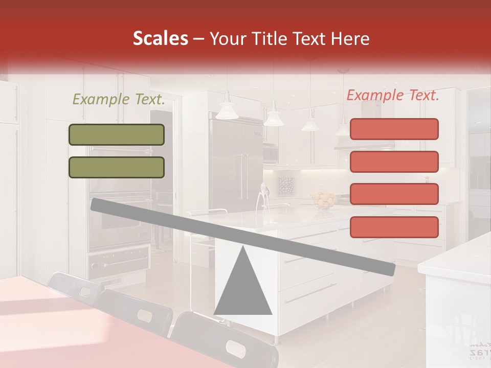 A Kitchen With A Table And Chairs In It PowerPoint Template