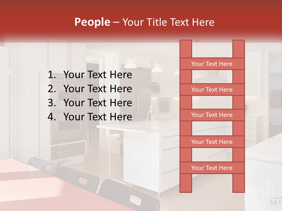 A Kitchen With A Table And Chairs In It PowerPoint Template