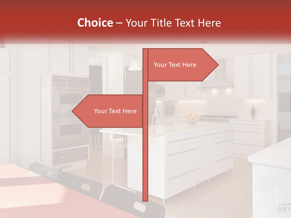 A Kitchen With A Table And Chairs In It PowerPoint Template
