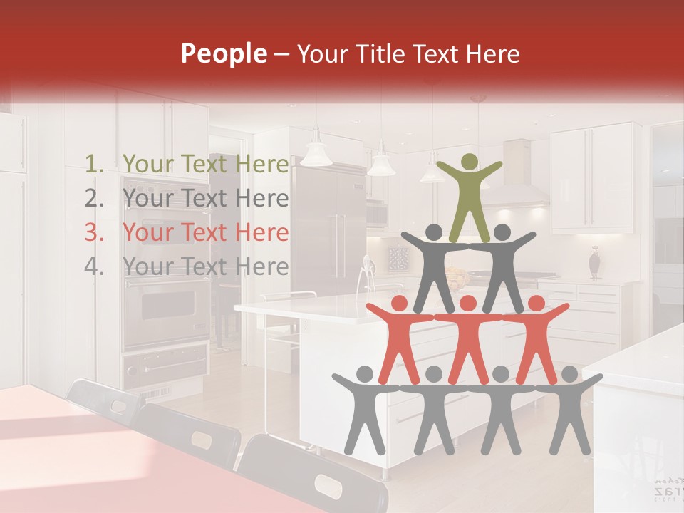 A Kitchen With A Table And Chairs In It PowerPoint Template