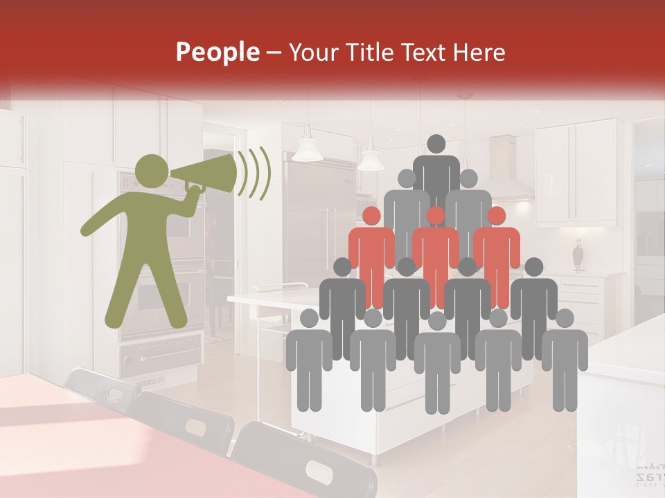 A Kitchen With A Table And Chairs In It PowerPoint Template