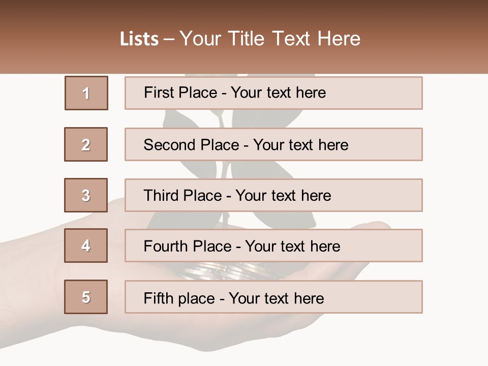 A Person Holding A Plant With Coins In Their Hands PowerPoint Template
