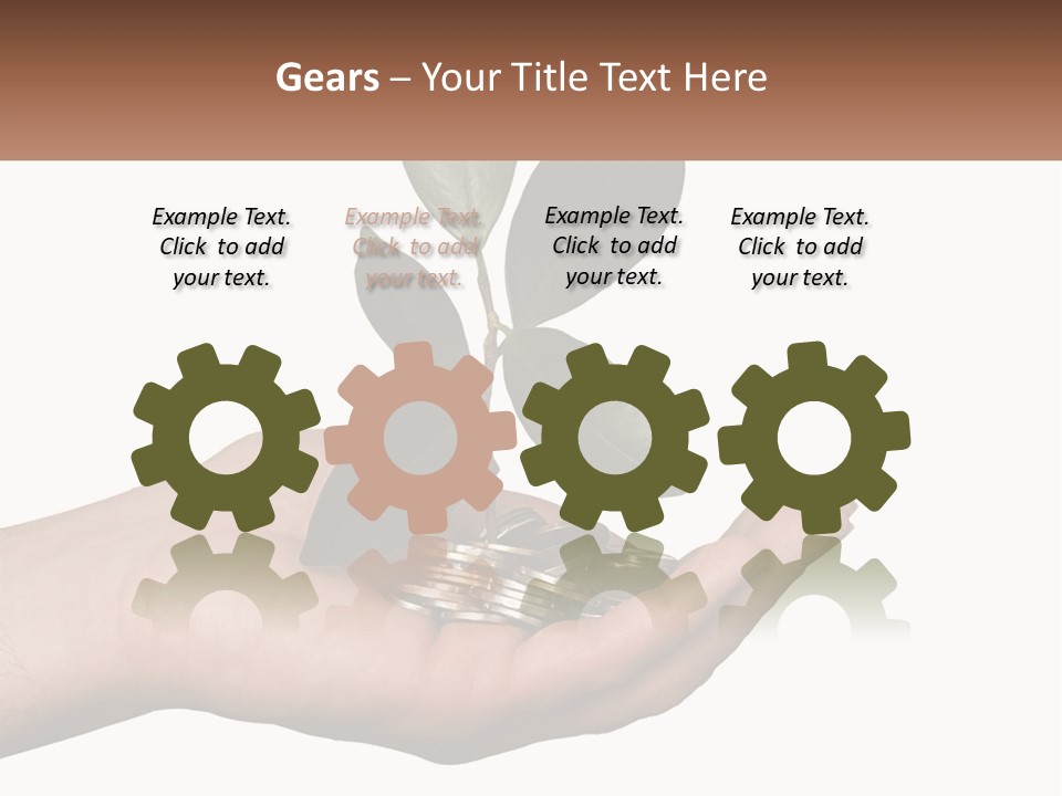 A Person Holding A Plant With Coins In Their Hands PowerPoint Template