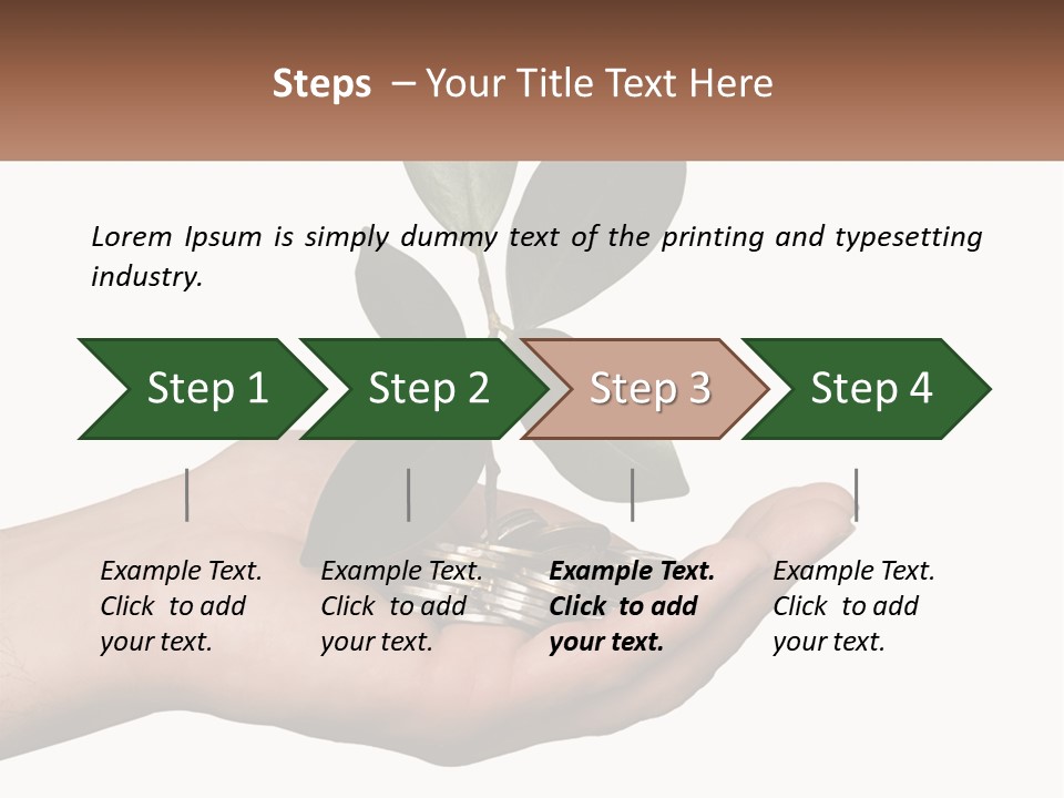 A Person Holding A Plant With Coins In Their Hands PowerPoint Template