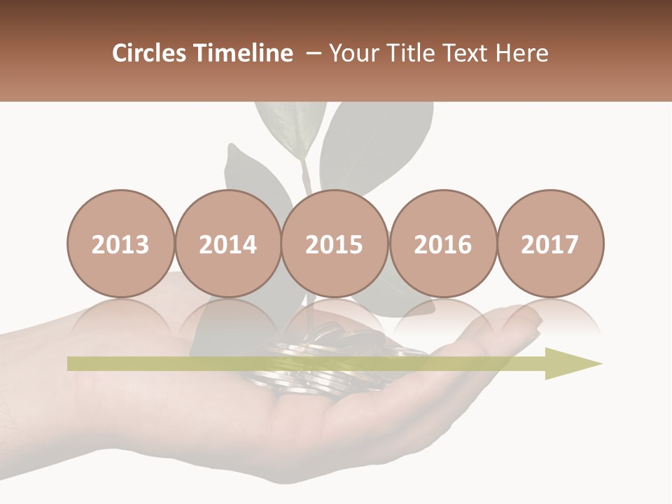 A Person Holding A Plant With Coins In Their Hands PowerPoint Template