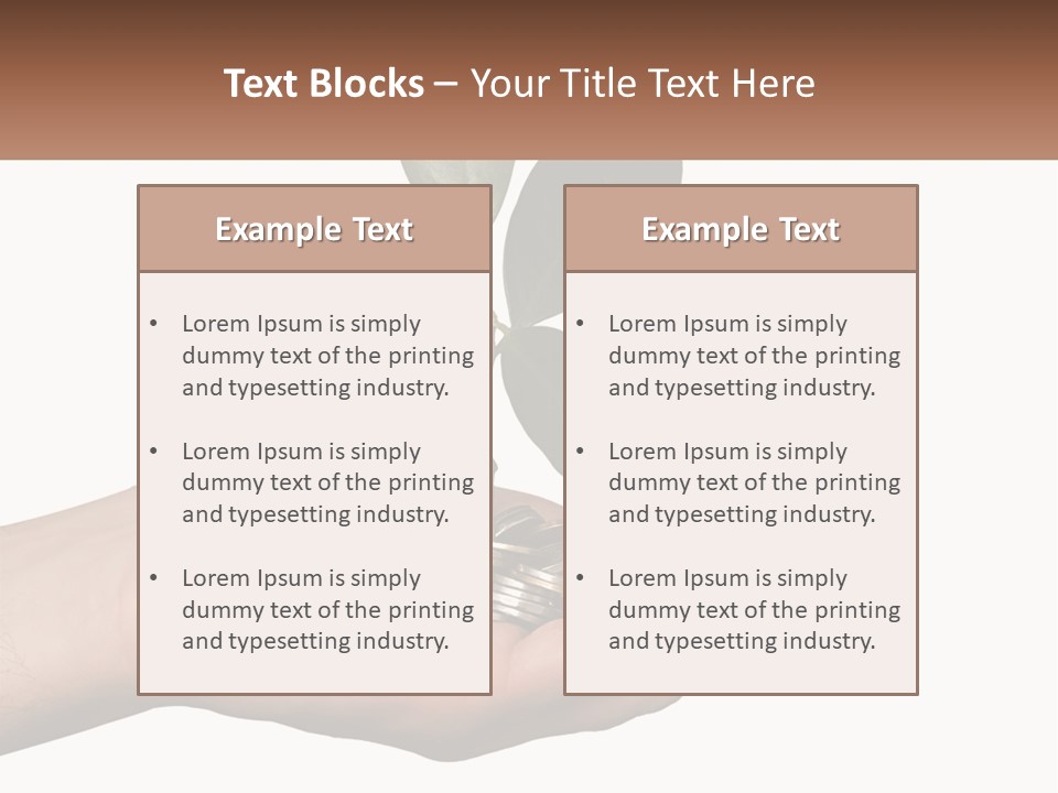 A Person Holding A Plant With Coins In Their Hands PowerPoint Template