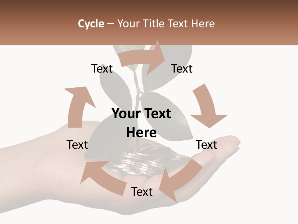 A Person Holding A Plant With Coins In Their Hands PowerPoint Template