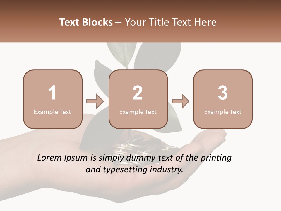 A Person Holding A Plant With Coins In Their Hands PowerPoint Template