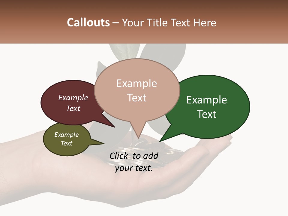 A Person Holding A Plant With Coins In Their Hands PowerPoint Template