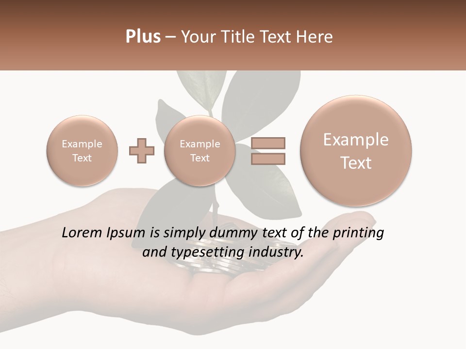 A Person Holding A Plant With Coins In Their Hands PowerPoint Template