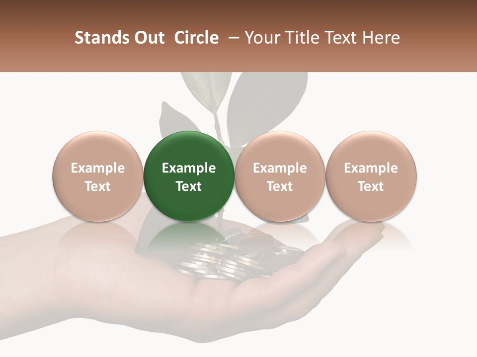 A Person Holding A Plant With Coins In Their Hands PowerPoint Template