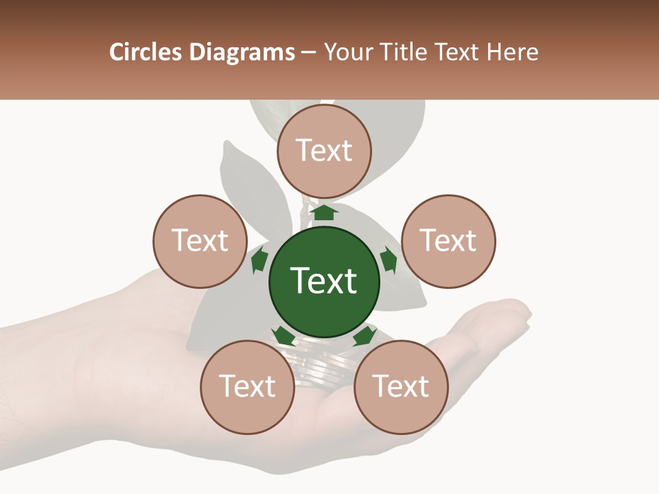 A Person Holding A Plant With Coins In Their Hands PowerPoint Template