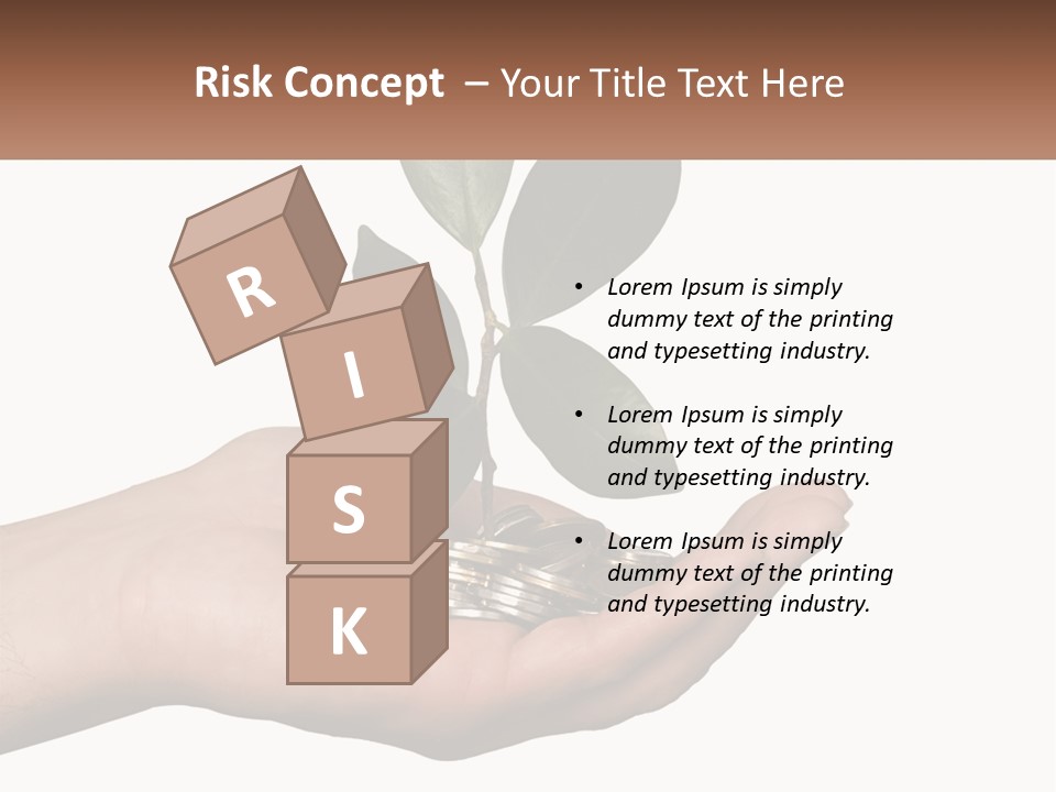 A Person Holding A Plant With Coins In Their Hands PowerPoint Template