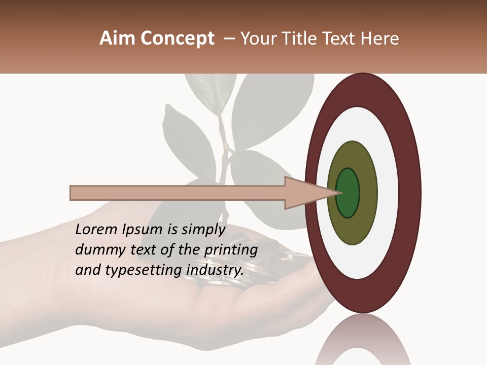A Person Holding A Plant With Coins In Their Hands PowerPoint Template