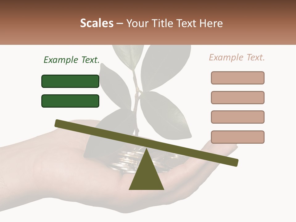 A Person Holding A Plant With Coins In Their Hands PowerPoint Template