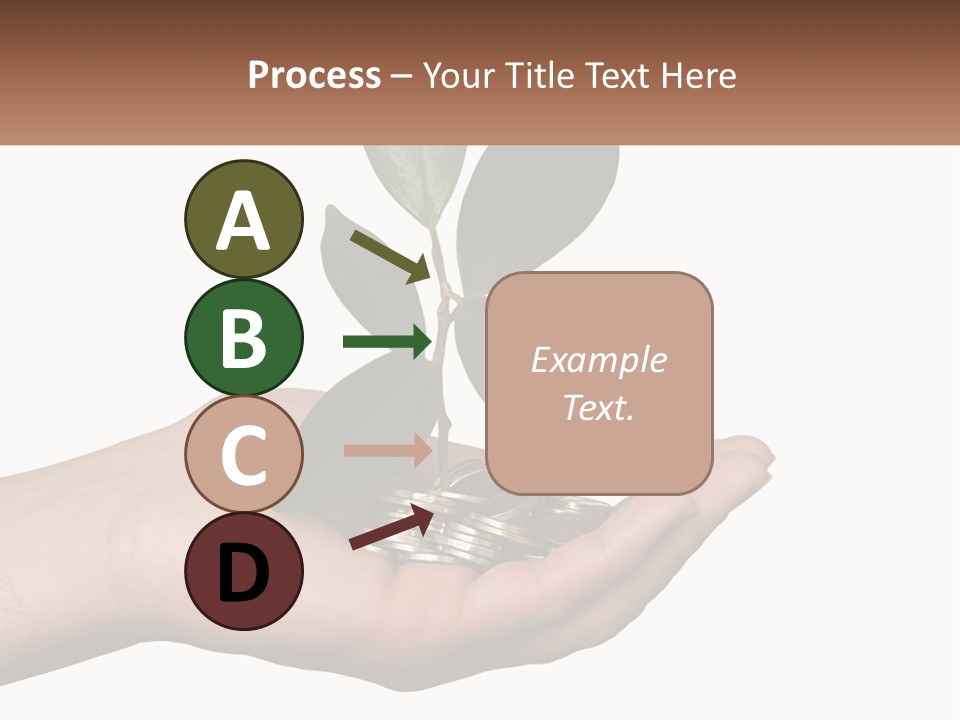 A Person Holding A Plant With Coins In Their Hands PowerPoint Template