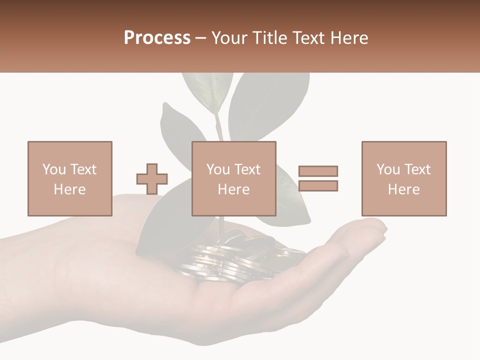 A Person Holding A Plant With Coins In Their Hands PowerPoint Template