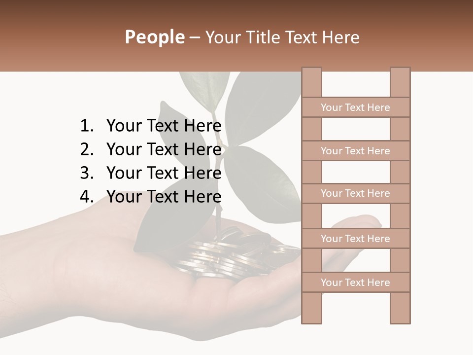 A Person Holding A Plant With Coins In Their Hands PowerPoint Template