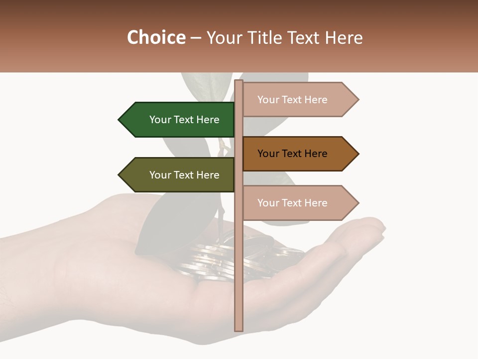 A Person Holding A Plant With Coins In Their Hands PowerPoint Template