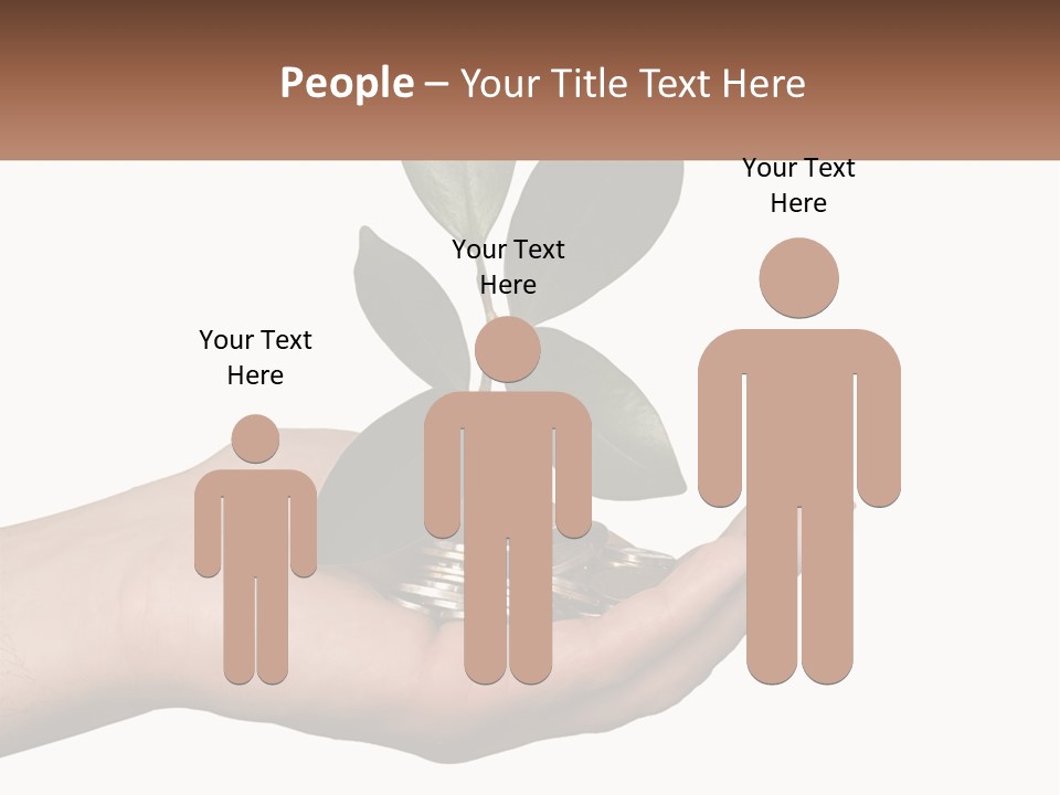 A Person Holding A Plant With Coins In Their Hands PowerPoint Template