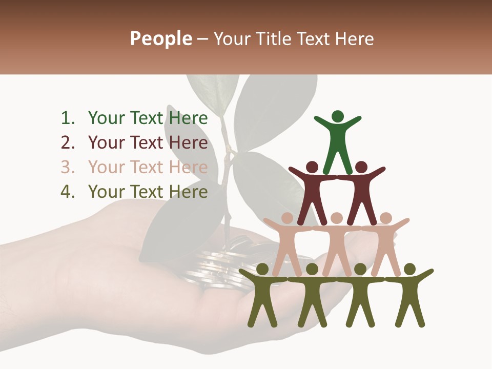 A Person Holding A Plant With Coins In Their Hands PowerPoint Template
