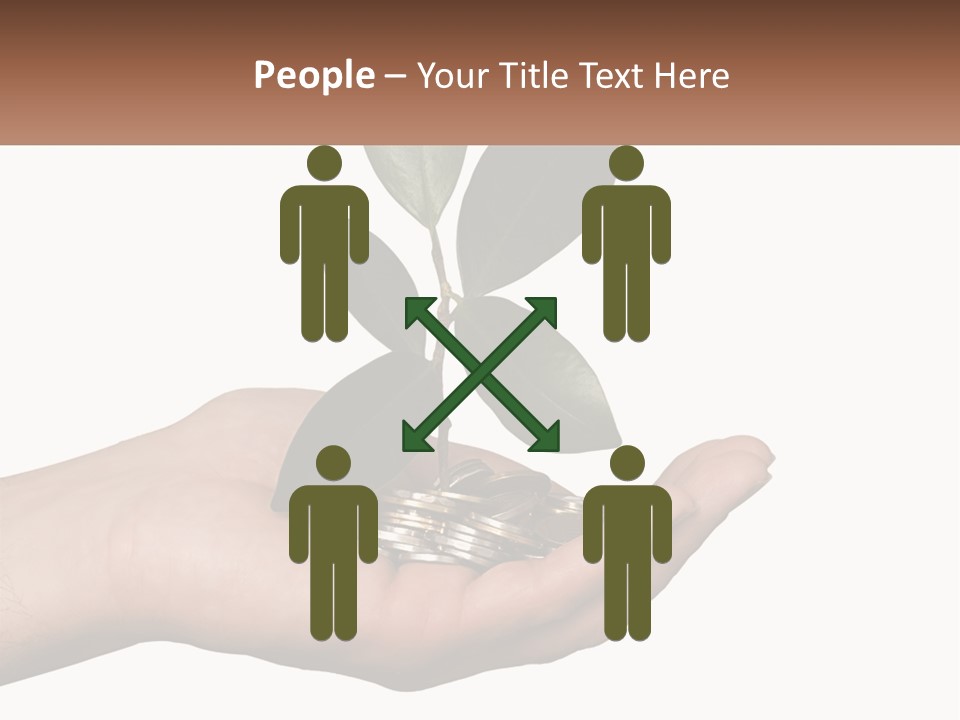 A Person Holding A Plant With Coins In Their Hands PowerPoint Template