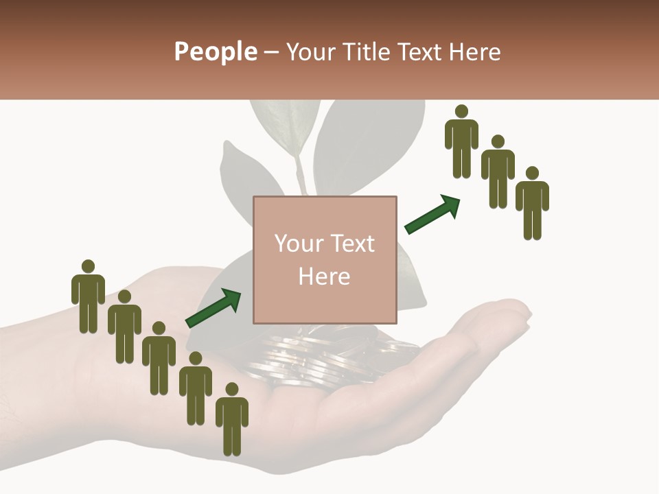 A Person Holding A Plant With Coins In Their Hands PowerPoint Template