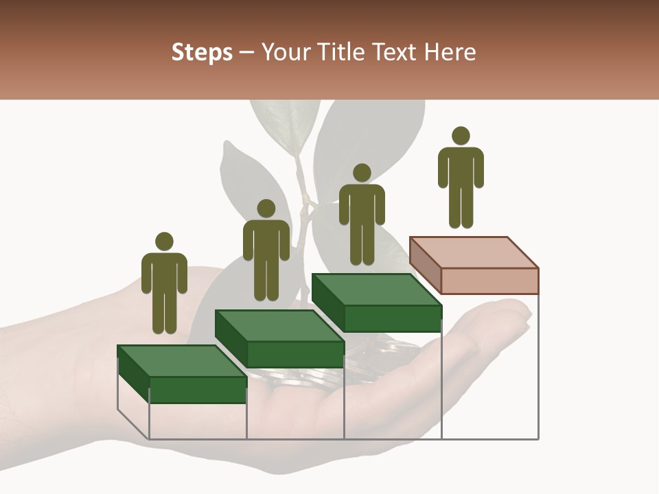 A Person Holding A Plant With Coins In Their Hands PowerPoint Template