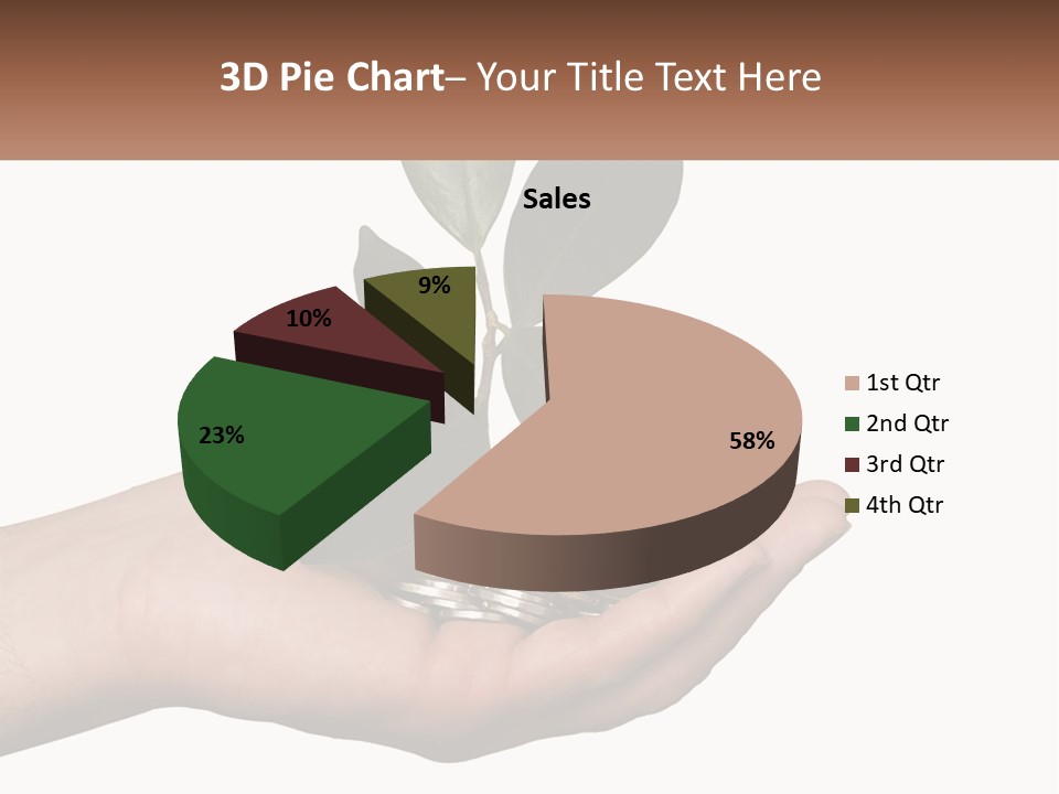 A Person Holding A Plant With Coins In Their Hands PowerPoint Template