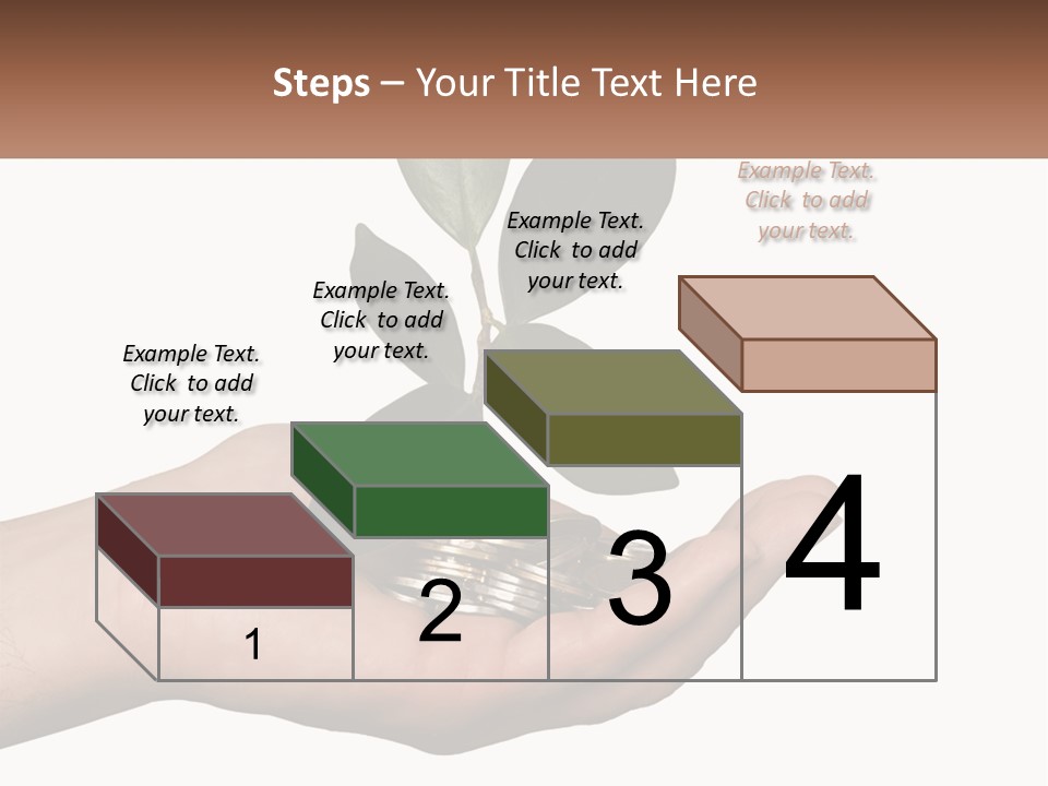 A Person Holding A Plant With Coins In Their Hands PowerPoint Template