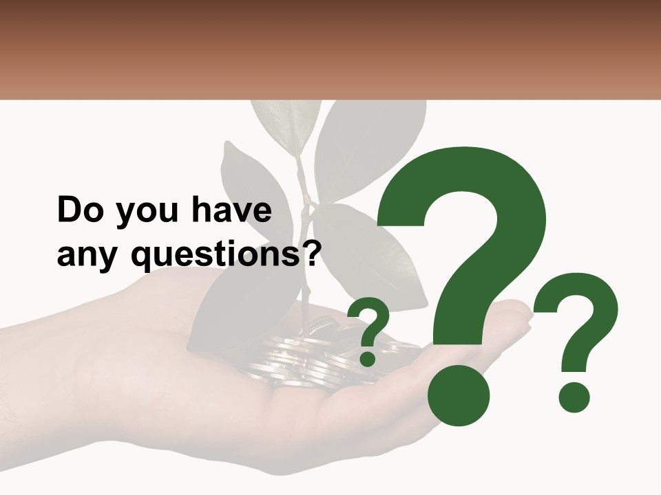 A Person Holding A Plant With Coins In Their Hands PowerPoint Template