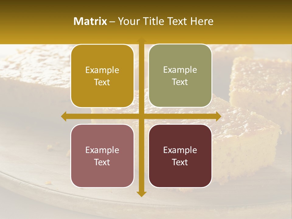 A Wooden Plate Topped With Pieces Of Cake PowerPoint Template