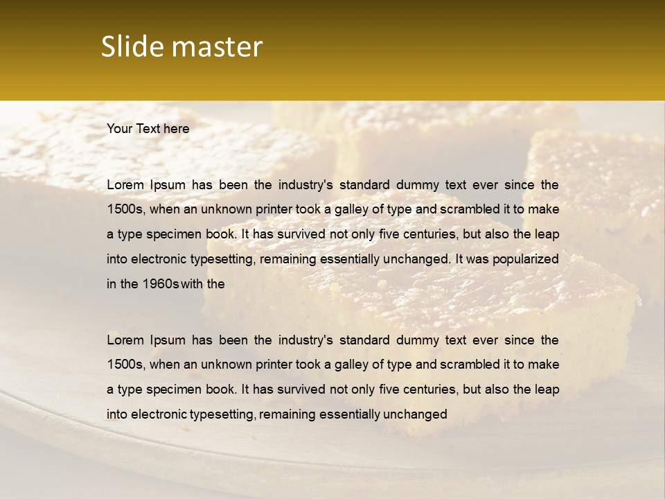 A Wooden Plate Topped With Pieces Of Cake PowerPoint Template