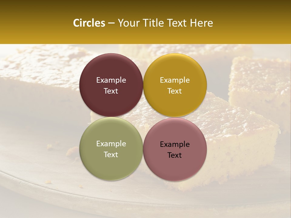 A Wooden Plate Topped With Pieces Of Cake PowerPoint Template