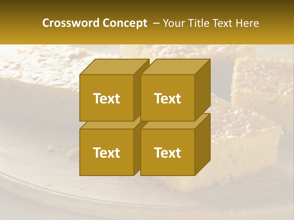 A Wooden Plate Topped With Pieces Of Cake PowerPoint Template