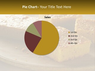 A Wooden Plate Topped With Pieces Of Cake PowerPoint Template