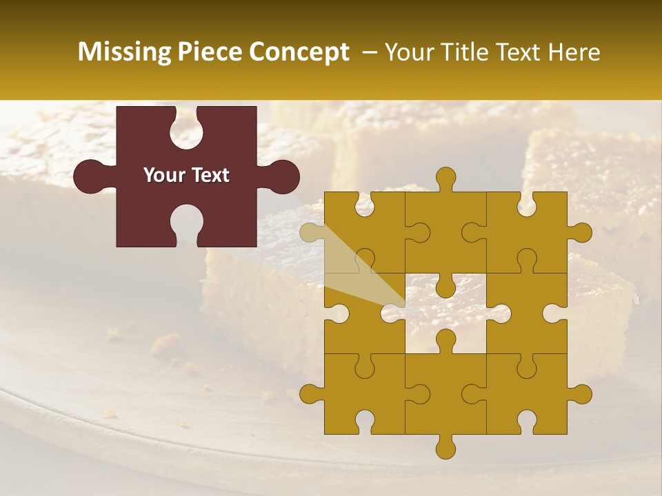 A Wooden Plate Topped With Pieces Of Cake PowerPoint Template