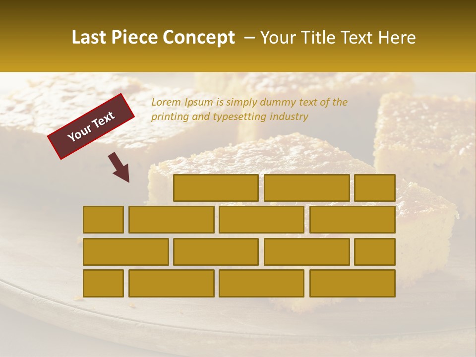 A Wooden Plate Topped With Pieces Of Cake PowerPoint Template