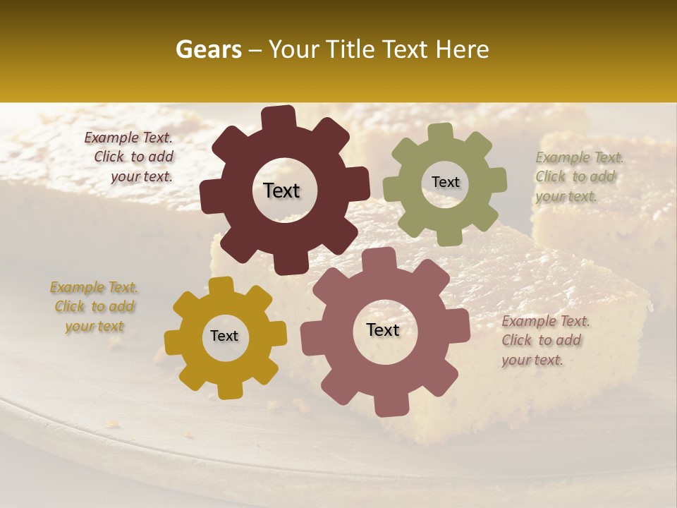 A Wooden Plate Topped With Pieces Of Cake PowerPoint Template