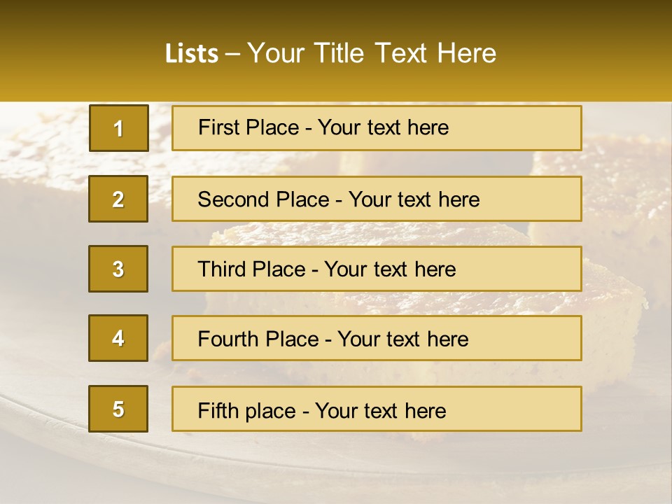 A Wooden Plate Topped With Pieces Of Cake PowerPoint Template