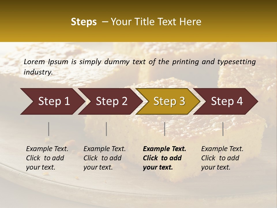 A Wooden Plate Topped With Pieces Of Cake PowerPoint Template