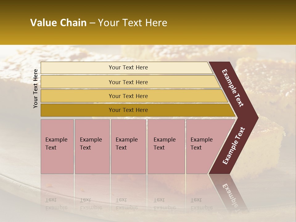 A Wooden Plate Topped With Pieces Of Cake PowerPoint Template