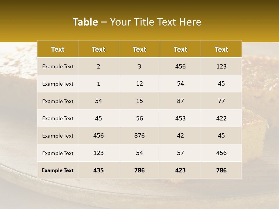 A Wooden Plate Topped With Pieces Of Cake PowerPoint Template