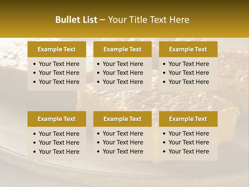 A Wooden Plate Topped With Pieces Of Cake PowerPoint Template